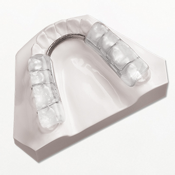 TMJ appliance on mouth model