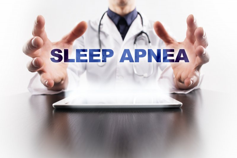 a doctor with the words “sleep apnea”